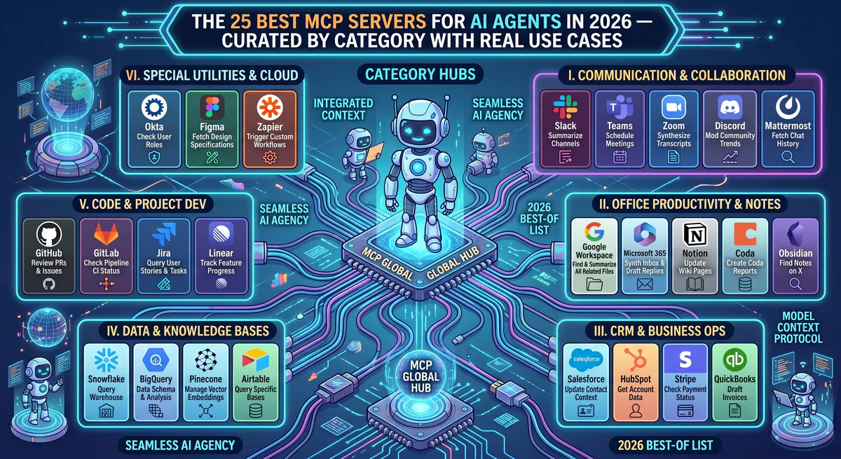 The 25 Best MCP Servers for AI Agents in 2026 — Curated by Category with Real Use Cases