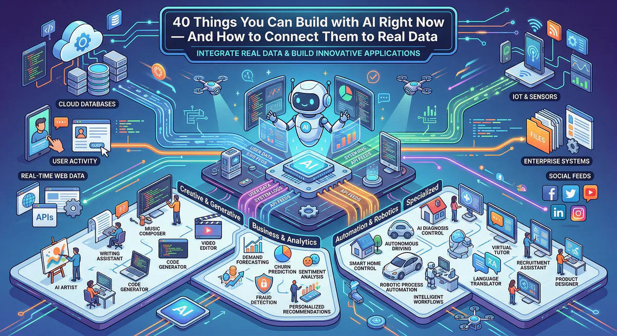 40 Things You Can Build with AI Right Now — And How to Connect Them to Real Data