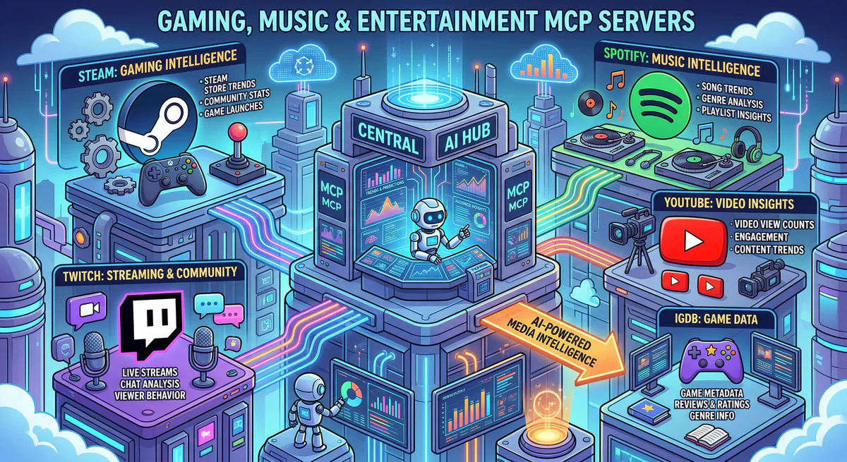 Gaming, Music & Entertainment MCP Servers: Steam, Twitch, Spotify, YouTube, and IGDB for AI-Powered Media Intelligence