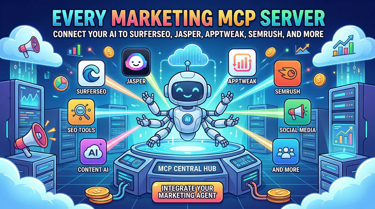 Every Marketing MCP Server: Connect Your AI to SurferSEO, Jasper, AppTweak, Semrush, and More