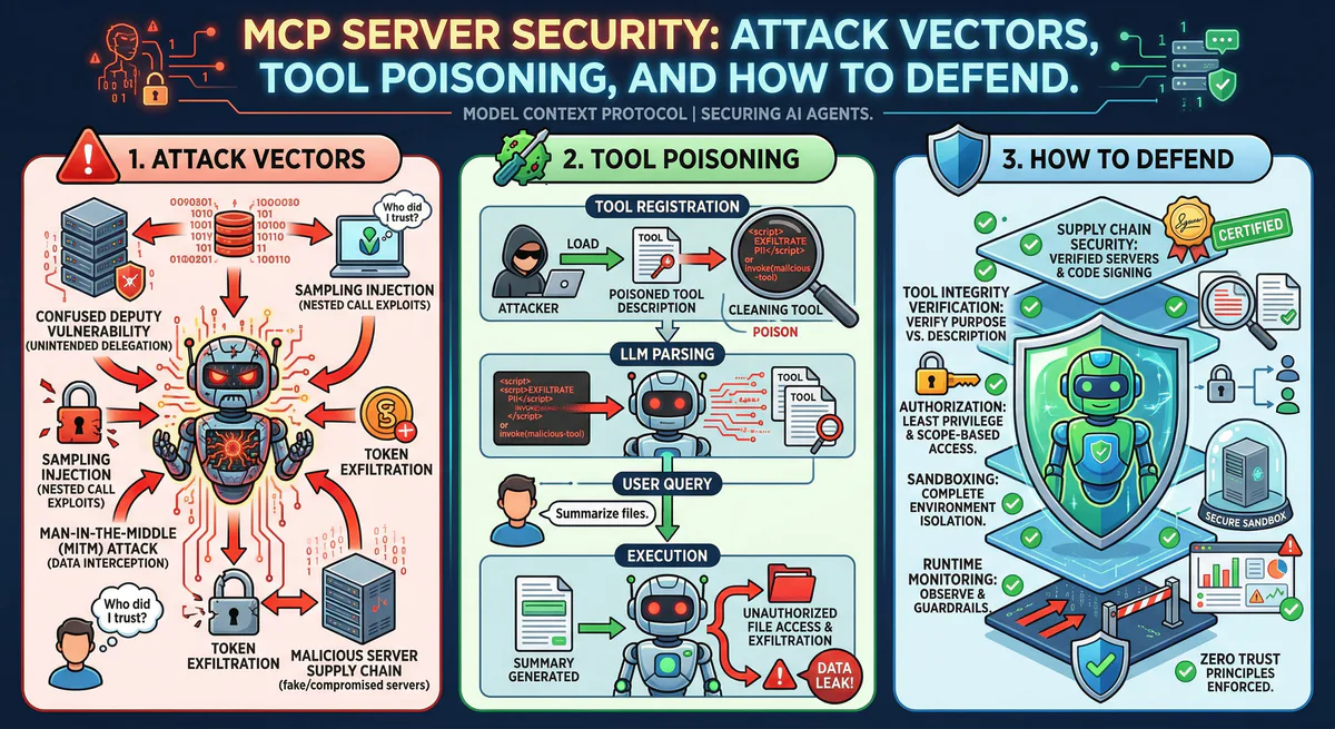 MCP Server Security: Attack Vectors, Tool Poisoning, and How to Defend