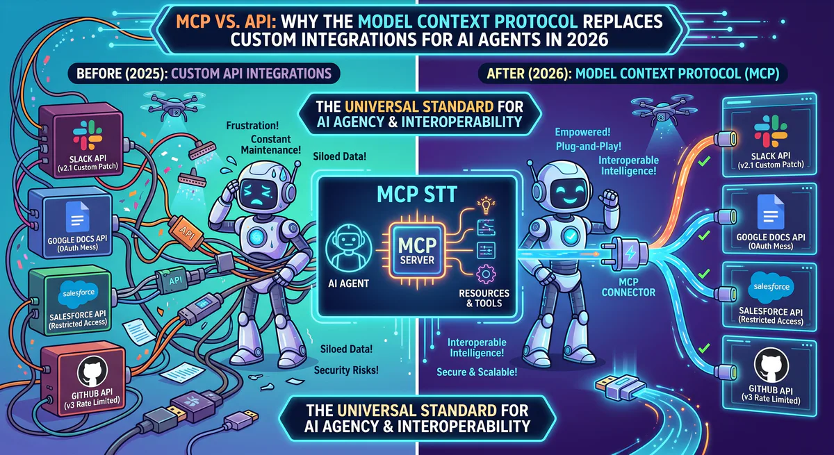 MCP vs. API: Why the Model Context Protocol Replaces Custom Integrations for AI Agents in 2026